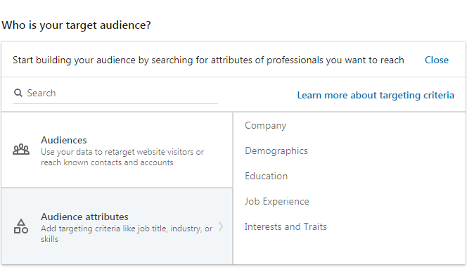 LinkedIn Audience targeting