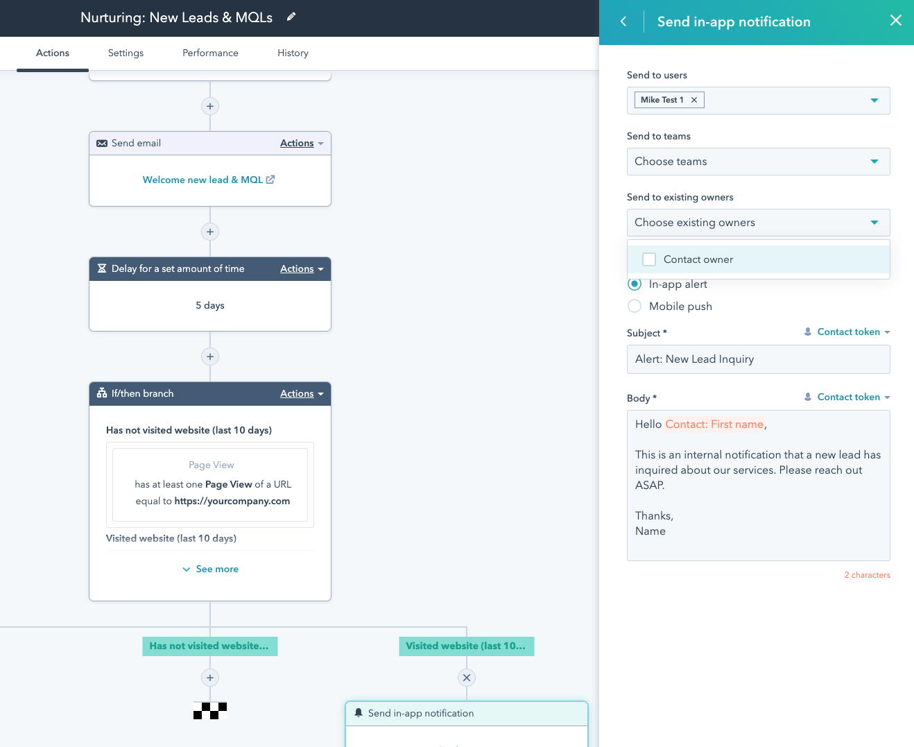 Hubspot Workflows for Marketing Automation